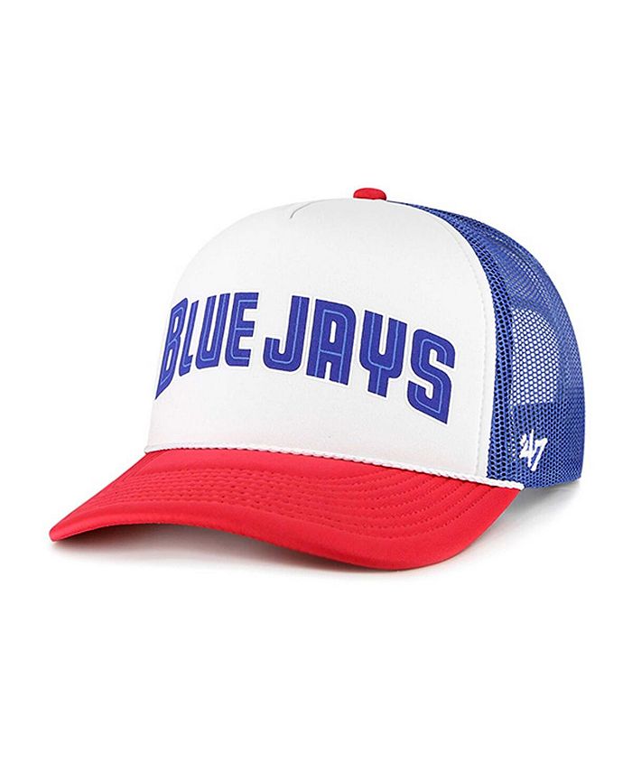 47 Brand Men's White Toronto Blue Jays Foam Front Script Trucker Snapback Hat