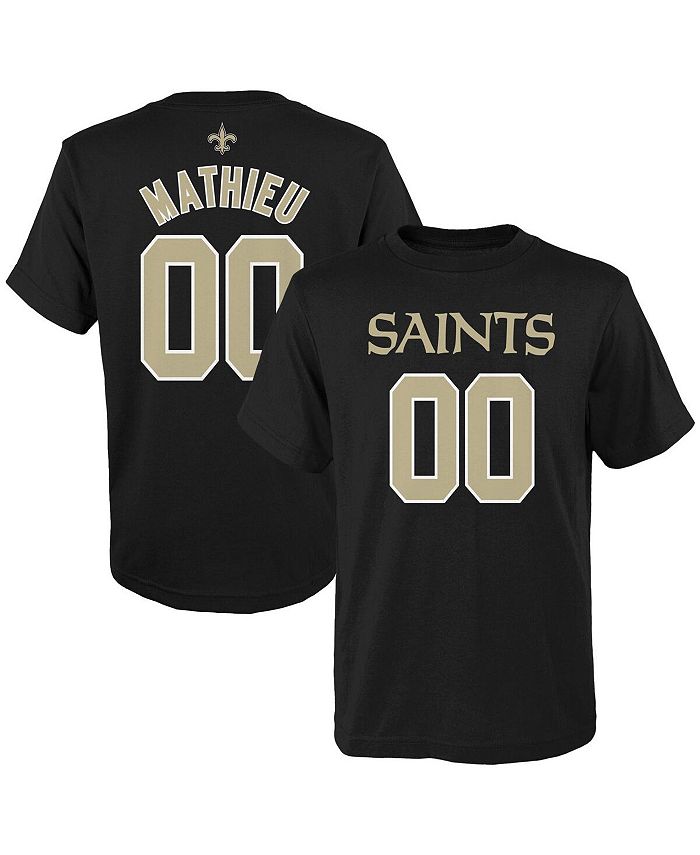 Outerstuff Big Boys Tyrann Mathieu Black New Orleans Saints Mainliner Player Name and Number T-shirt