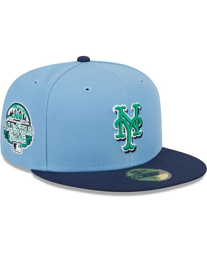 New Era Men's Light Blue, Navy New York Mets Green Undervisor 59FIFTY Fitted Hat