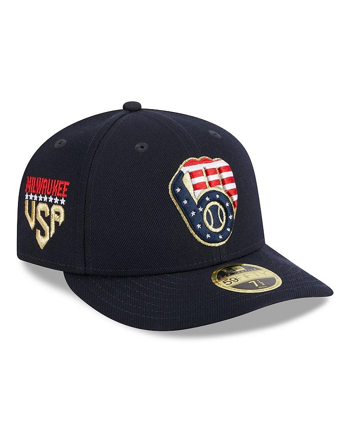 New Era Men's Navy Milwaukee Brewers 2023 Fourth of July Low Profile 59FIFTY Fitted Hat