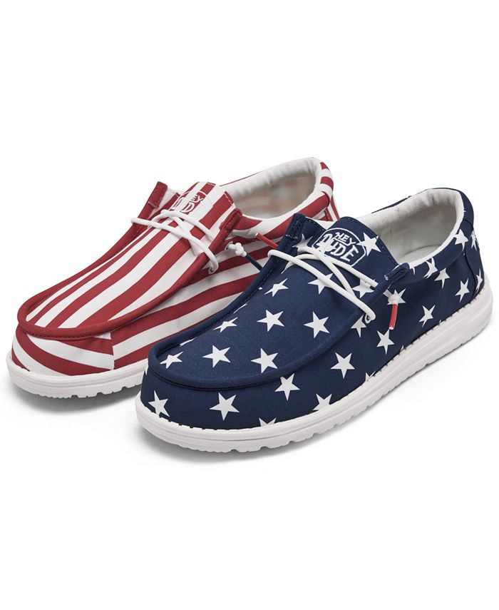 Hey Dude Men's Wally Patriotic Casual Moccasin Sneakers from Finish Line