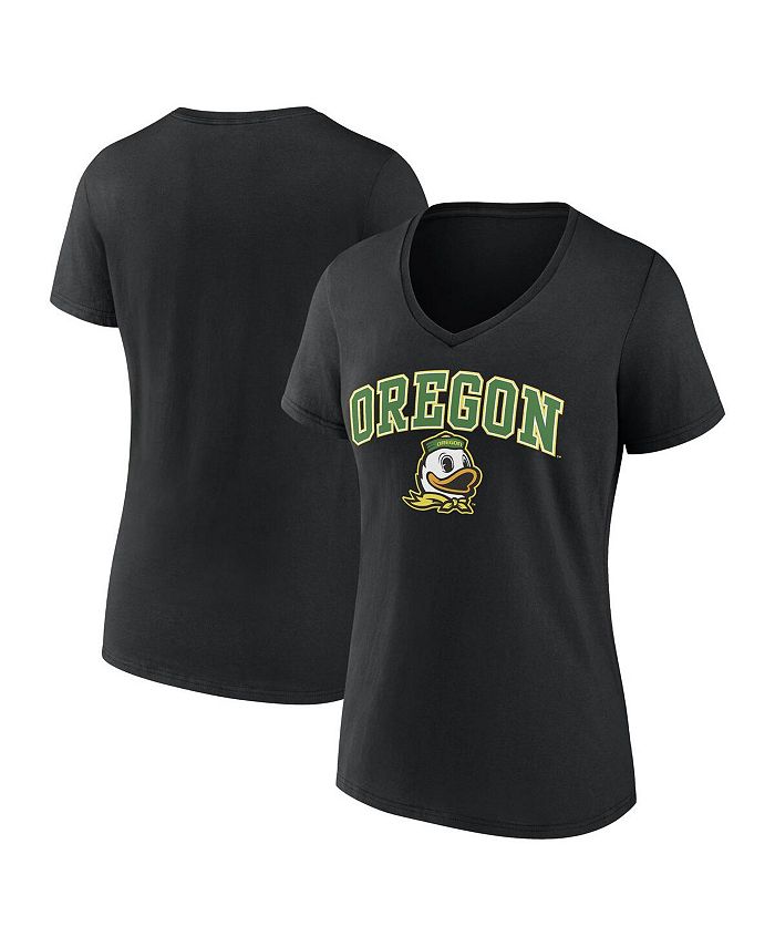 Fanatics Women's Branded Black Oregon Ducks Evergreen Campus V-Neck T-shirt