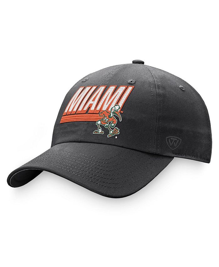 Top of the World Men's Charcoal Miami Hurricanes Slice Adjustable Hat