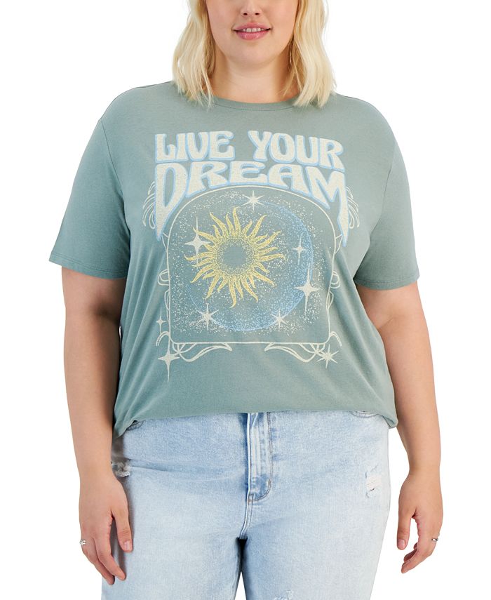 Love Tribe Trendy Plus Size Live Your Dream Graphic T-Shirt