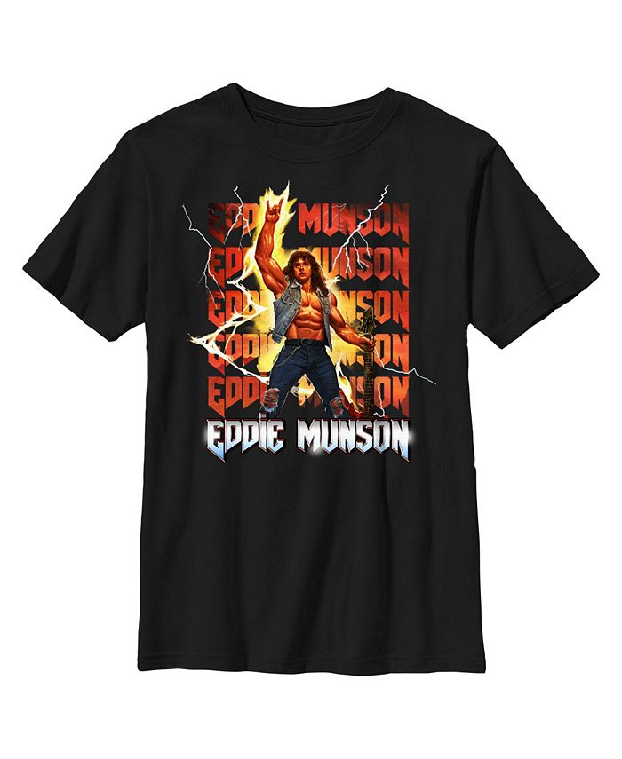 Netflix Boy's Stranger Things Rockstar Eddie Munson Child T-Shirt