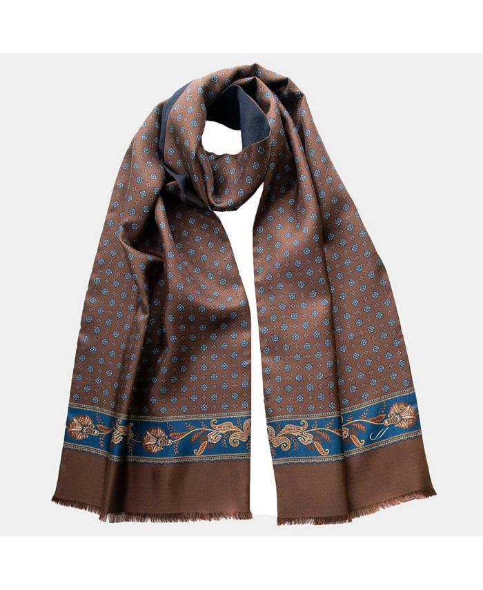 Elizabetta Sondrio - Wool Backed Silk Scarf for Men - Chocolate