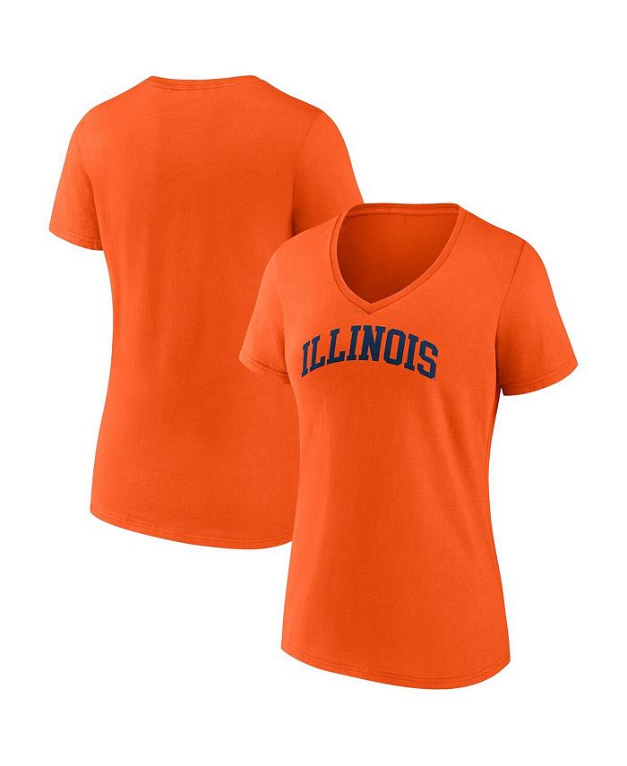 Fanatics Women's Branded Orange Illinois Fighting Illini Basic Arch V-Neck T-shirt