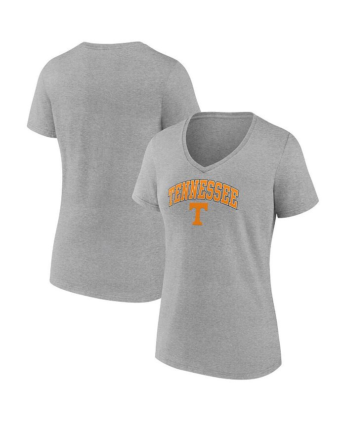 Fanatics Women's Branded Heather Gray Tennessee Volunteers Evergreen Campus V-Neck T-shirt