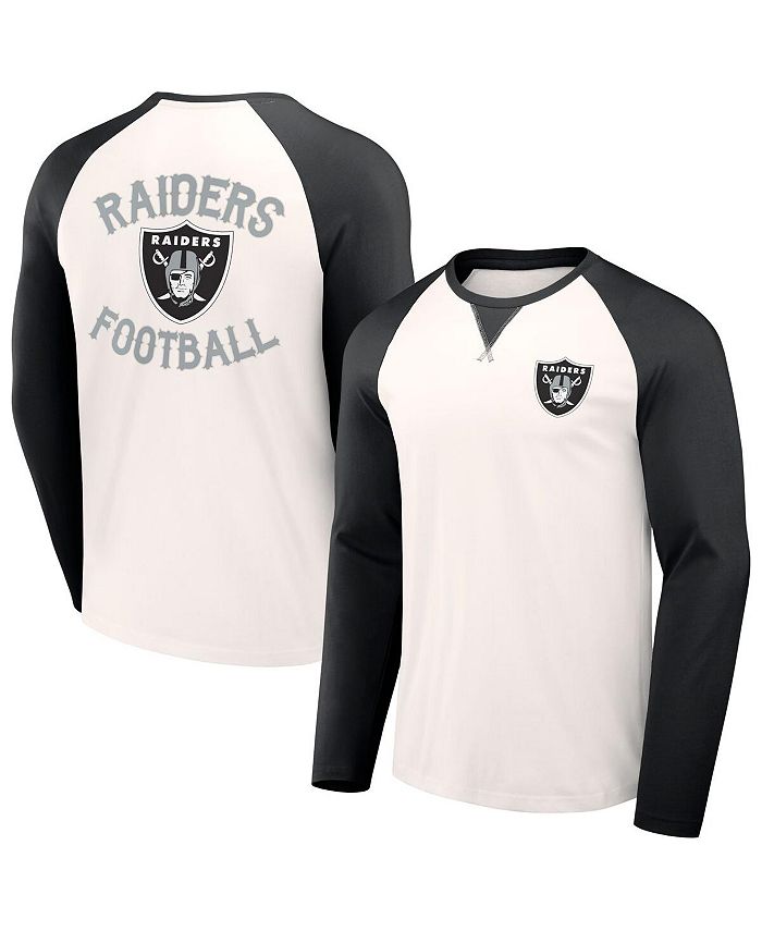 Fanatics Men's NFL x Darius Rucker Collection by Cream, Black Las Vegas Raiders Long Sleeve Raglan T-shirt
