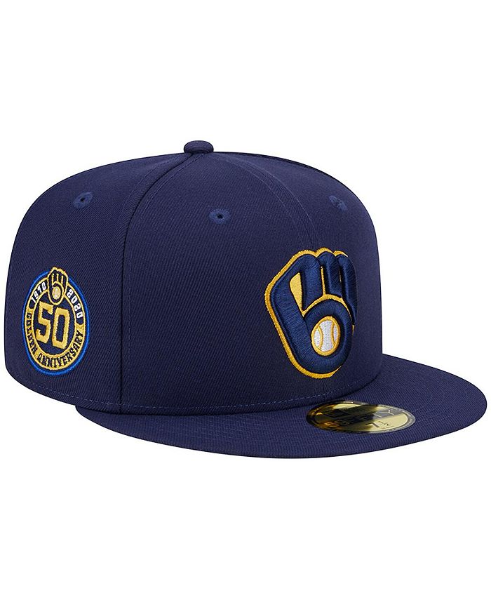 New Era Men's Navy Milwaukee Brewers 50th Anniversary Team Color 59FIFTY Fitted Hat