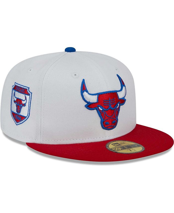 New Era Men's White, Red Chicago Bulls 59FIFTY Fitted Hat
