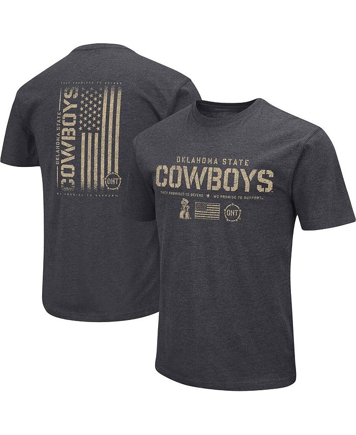 Colosseum Men's Heather Black Oklahoma State Cowboys Big and Tall OHT Military-Inspired Appreciation Playbook T-shirt