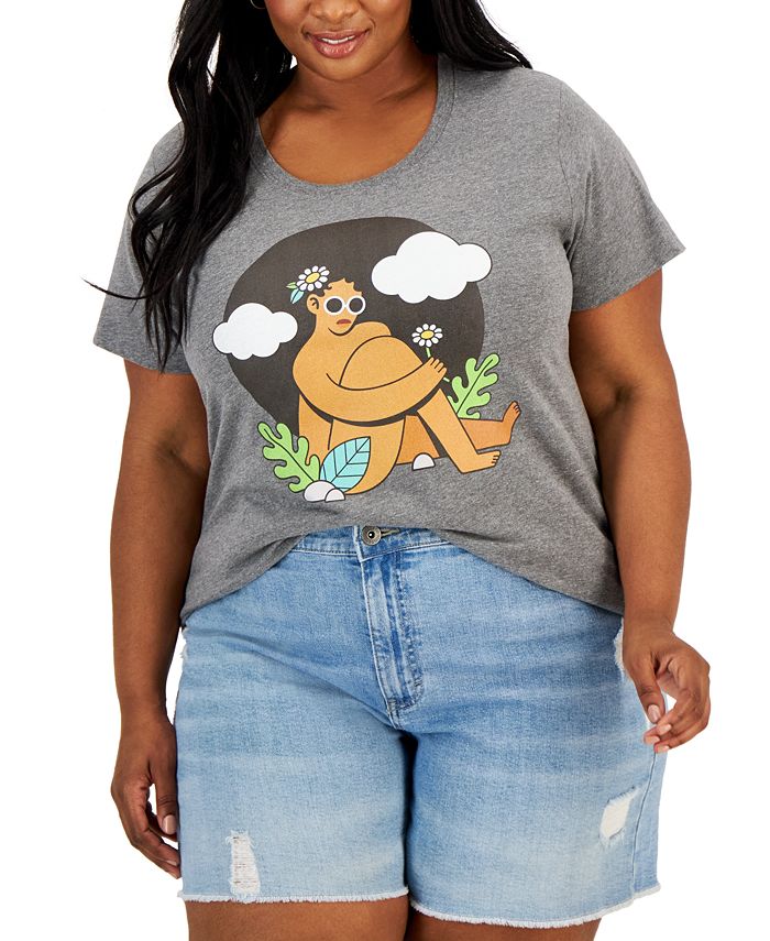 Air Waves Trendy Plus Size Graphic-Print T-Shirt