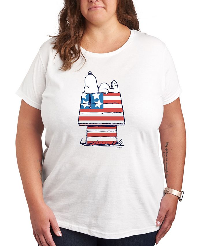 Air Waves Trendy Plus Size Peanuts Graphic T-Shirt