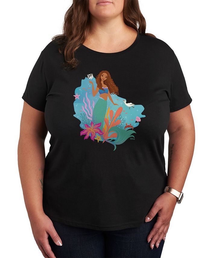Air Waves Trendy Plus Size Little Mermaid Ariel Graphic T-shirt