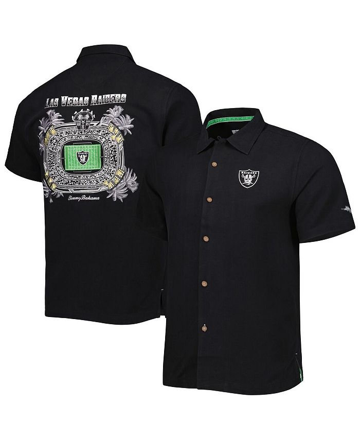 Tommy Bahama Men's Black Las Vegas Raiders Top of Your Game Camp Button-Up Shirt