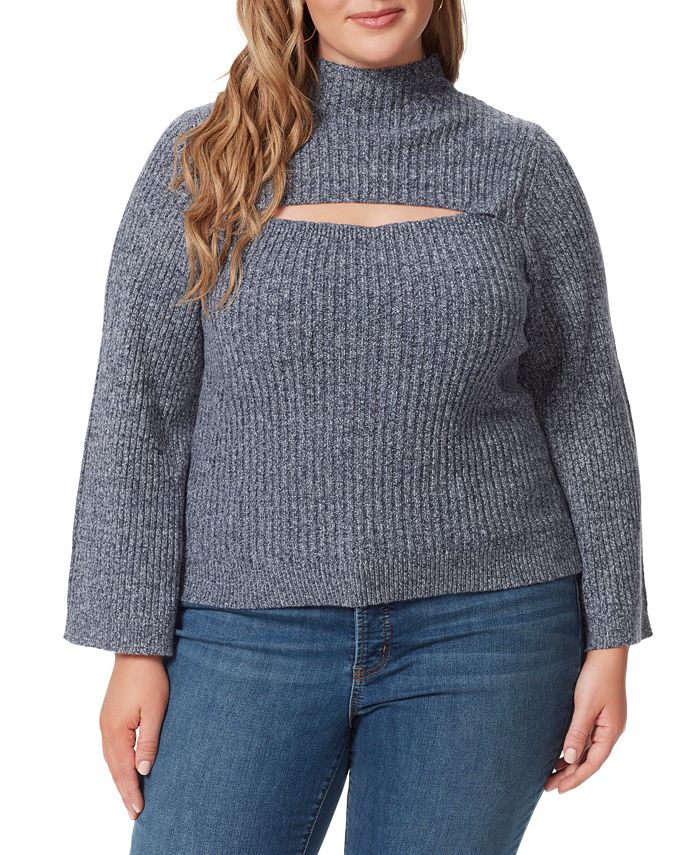 Jessica Simpson Trendy Plus Size Kaida Cutout Sweater