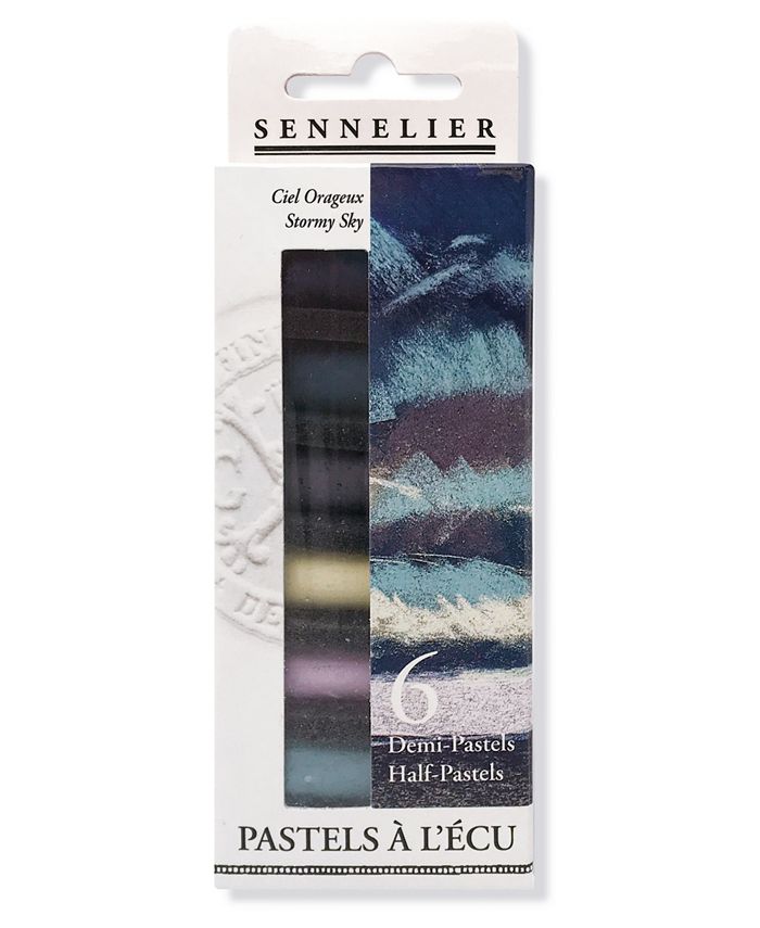 Sennelier Extra Soft Stormy Sky Half Pastel 6 Piece Stick Set, 5.91 x 1.25