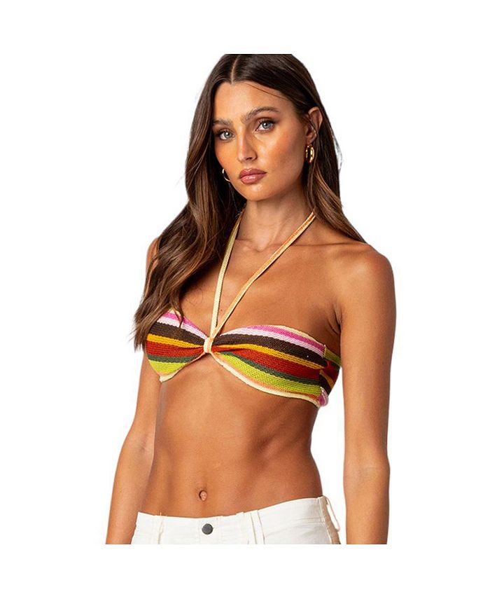 Edikted Women's Rainbow Knit Bra Top