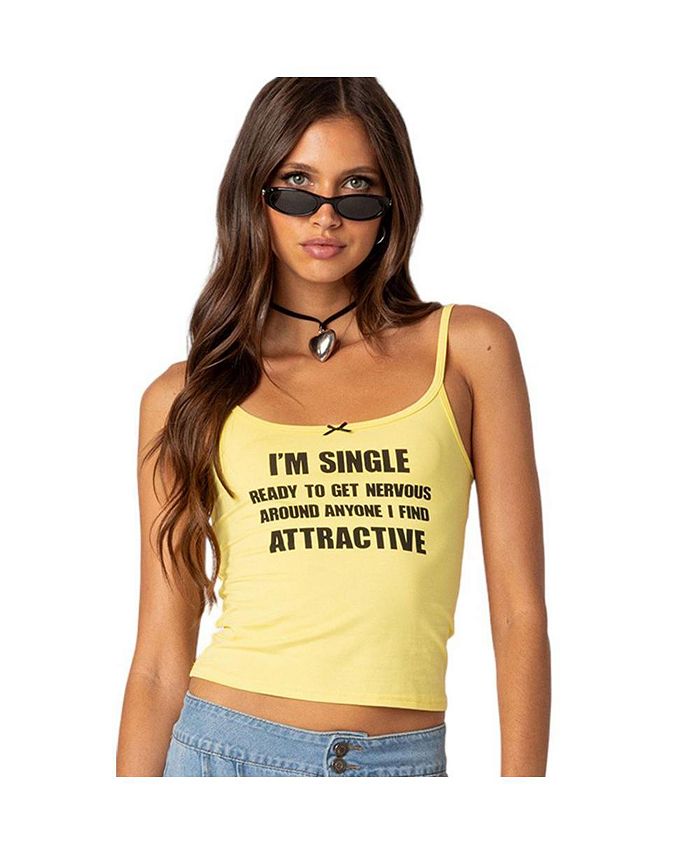 Edikted Women's I'M Single Tank Top