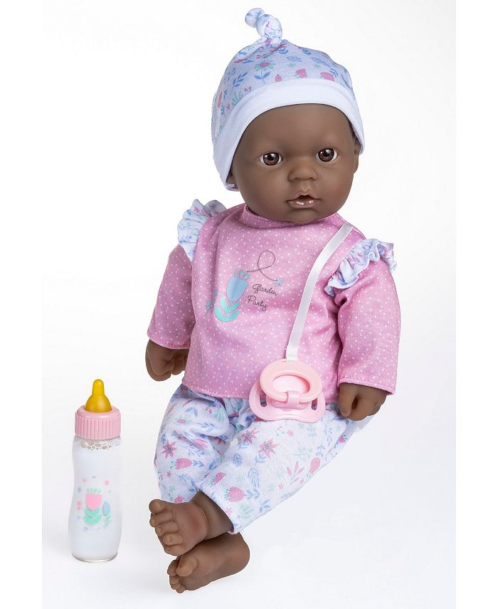 JC TOYS La Baby African American 14.3 Soft Body Baby Doll 3-Piece Outfit with Pacifier, Magic Bottle Set