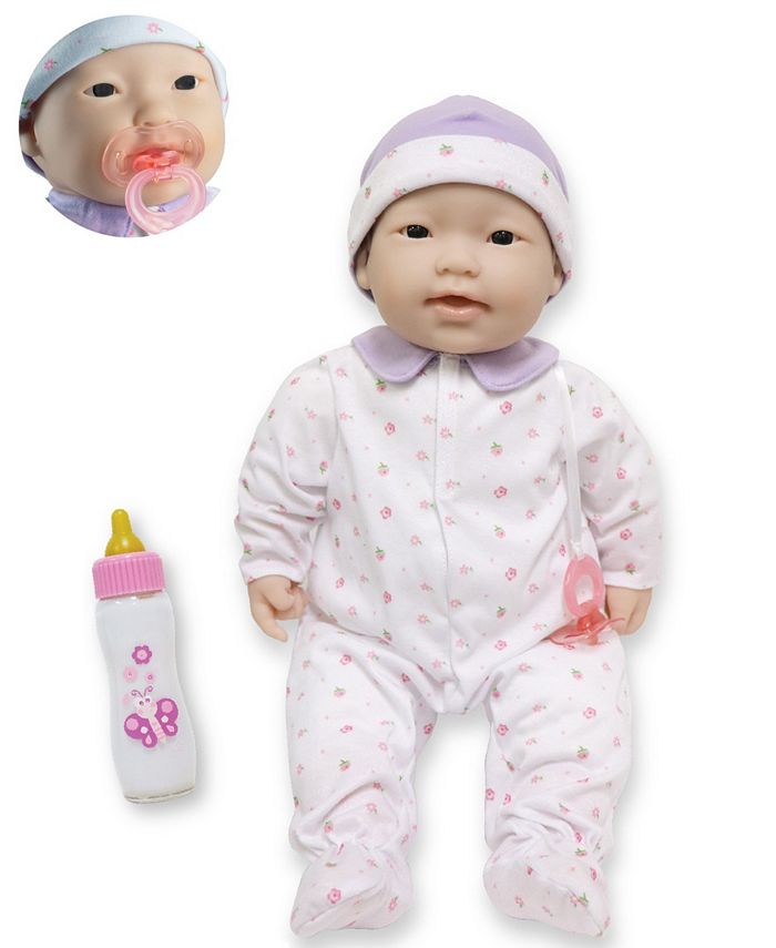 JC TOYS La Baby Asian 20 Soft Body Baby Doll Purple Outfit