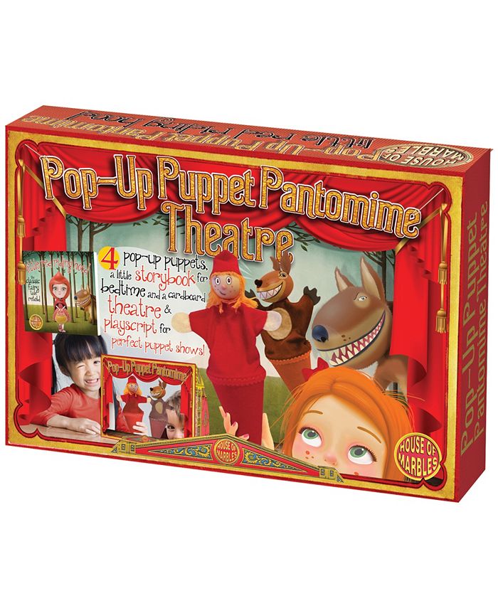 House of Marbles Pop-Up Puppet Pantomime Theatre, Little Red Riding Hood Set, 7 Piece