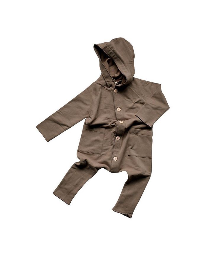 The Simple Folk Child Boy and Child Girl Hooded Fleece Forager Playsuit