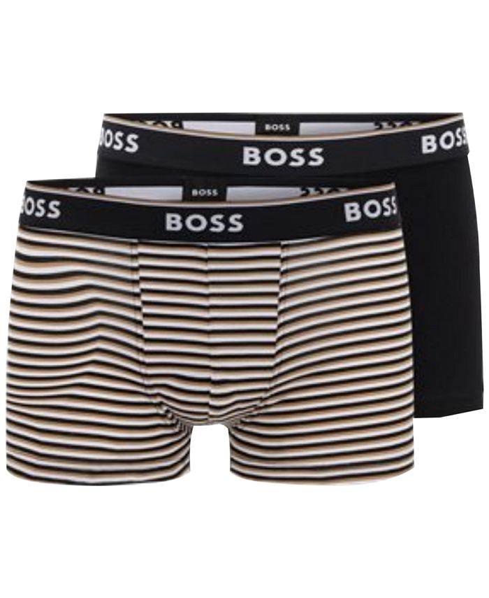 BOSS by Hugo Boss Men's 2-Pk. Power Stripe Logo Boxer Trunks