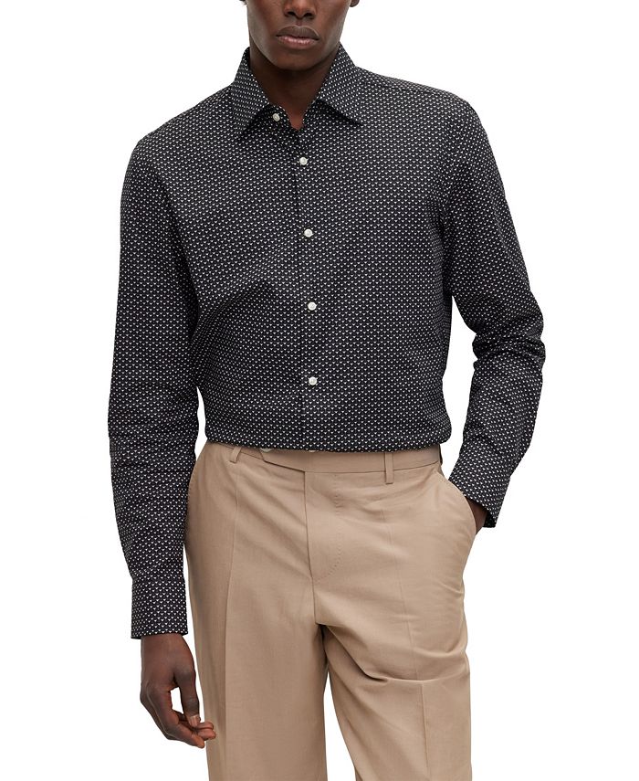 BOSS by Hugo Boss Men's Printed Stretch Cotton Slim-Fit Shirt