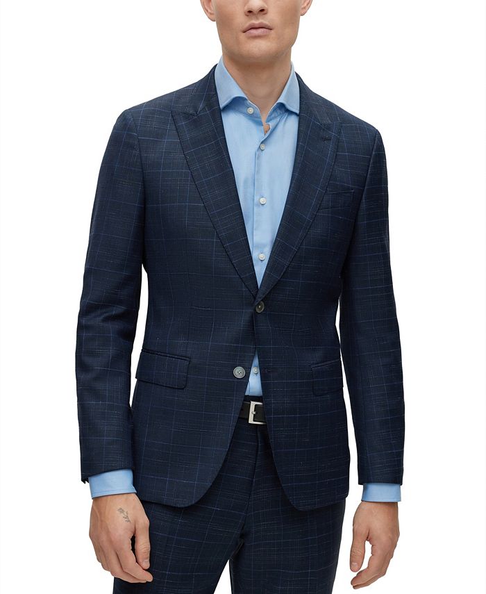 BOSS by Hugo Boss Men's Slim-Fit Suit in a Checked Wool Blend