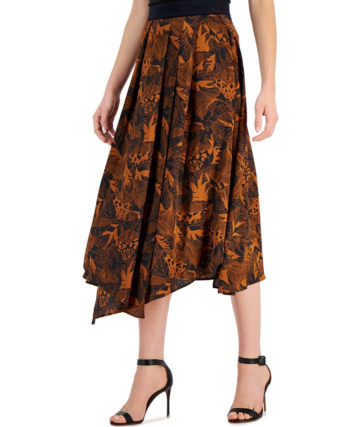 HUGO Women's Printed Midi Skirt