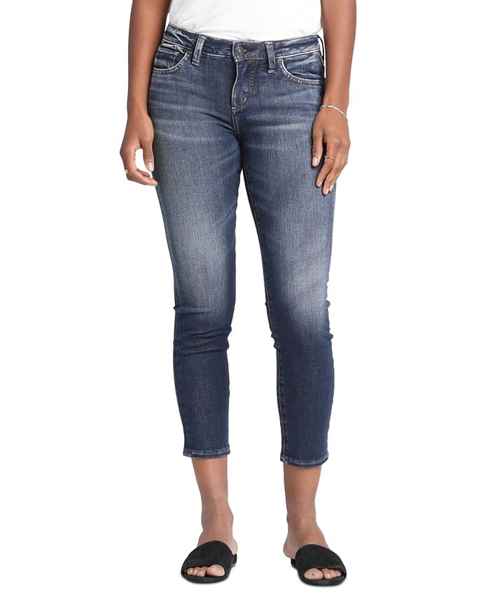 Silver Jeans Co. Banning Skinny Faded Mid Rise Crop Jeans