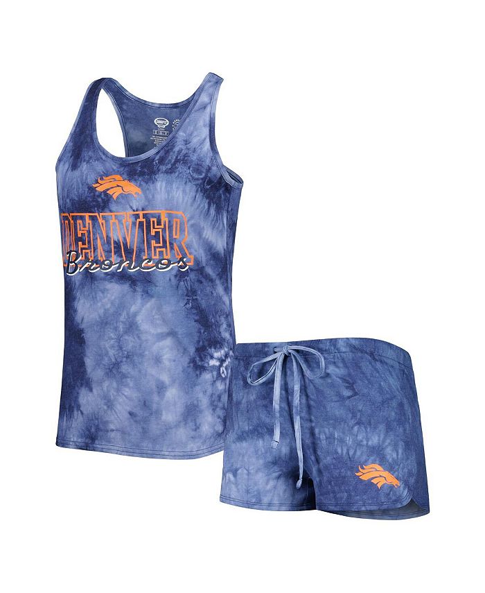 Concepts Sport Women's Navy Denver Broncos Billboard Scoop Neck Racerback Tank Top and Shorts Sleep Set