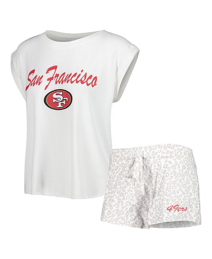 Concepts Sport Women's White, Cream San Francisco 49ers Montana Knit T-shirt and Shorts Sleep Set