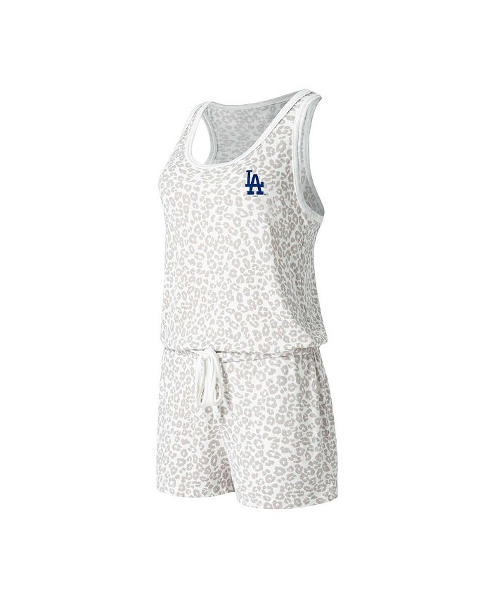 Concepts Sport Women's Cream Los Angeles Dodgers Montana Hacci Knit Romper