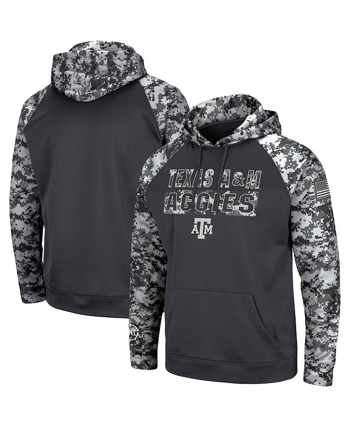 Colosseum Men's Charcoal Texas A&M Aggies OHT Military-Inspired Appreciation Digi Camo Big and Tall Pullover Hoodie