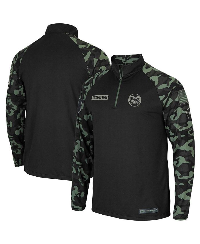 Colosseum Men's Black Colorado State Rams OHT Military-Inspired Appreciation Take Flight Raglan Quarter-Zip Jacket