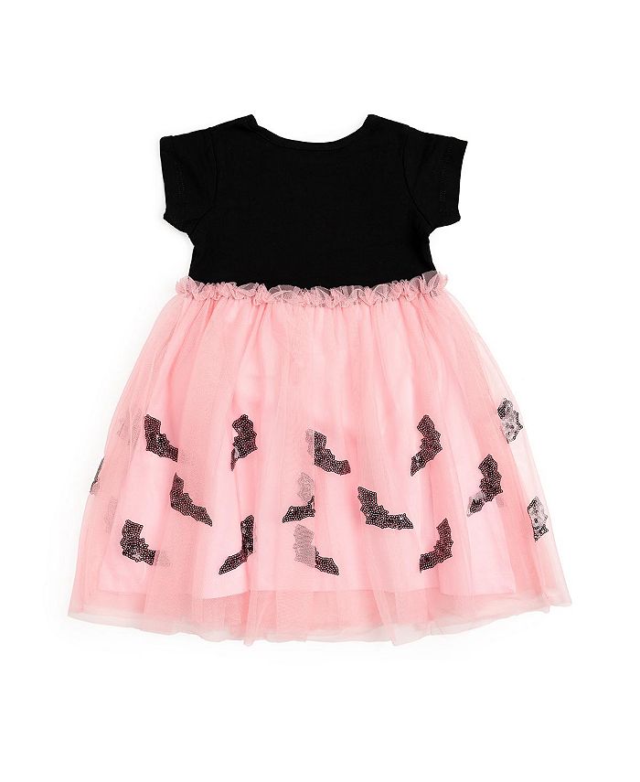 Sweet Wink Little and Big Girls Bat Halloween Short Sleeve Tutu Dress