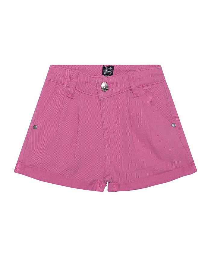 Deux par Deux Girl Denim Short With Pleat Pinky Mauve - Toddler|Child