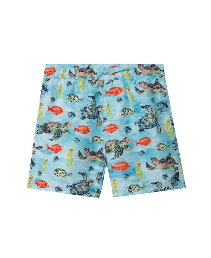 Deux par Deux Boy Printed Boardshort Blue Turtles - Child