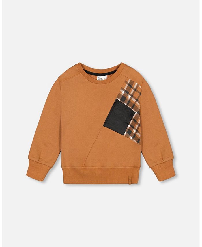 Deux par Deux Boy Sweatshirt Caramel With Zipper Pocket - Toddler|Child