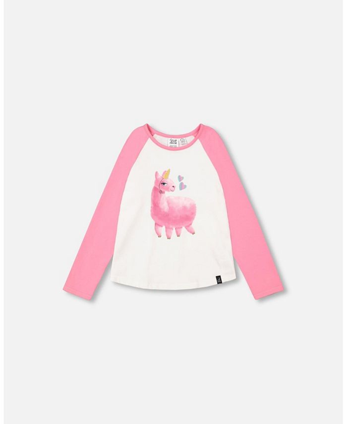 Deux par Deux Girl Long Sleeve Raglan Top Candy Pink - Child