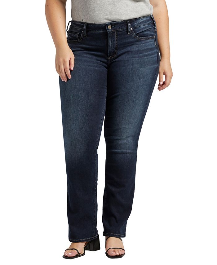 Silver Jeans Co. Plus Size Britt Low Rise Slim Bootcut Jeans