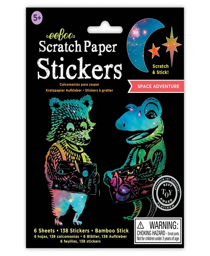 Eeboo Scratch Paper Stickers Space Adventure