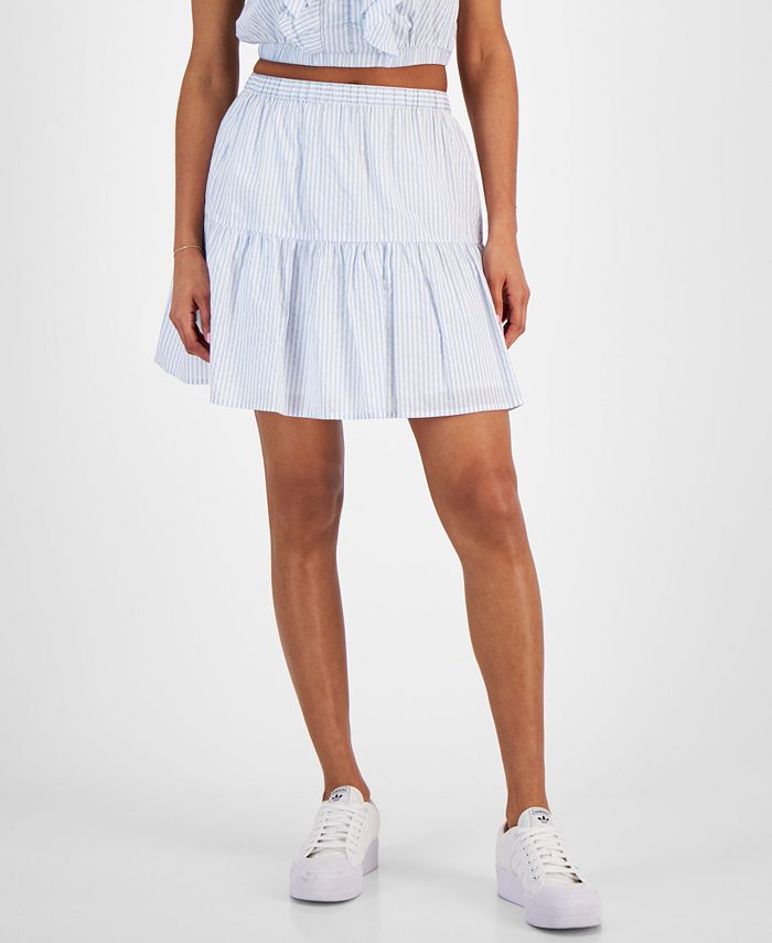 And Now This Women's Tiered Ruffled A-Line Mini Skirt