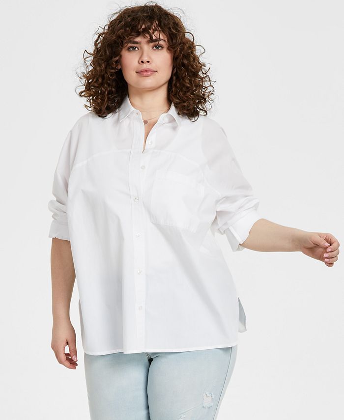 And Now This Trendy Plus Size Cotton Oversized Shirt