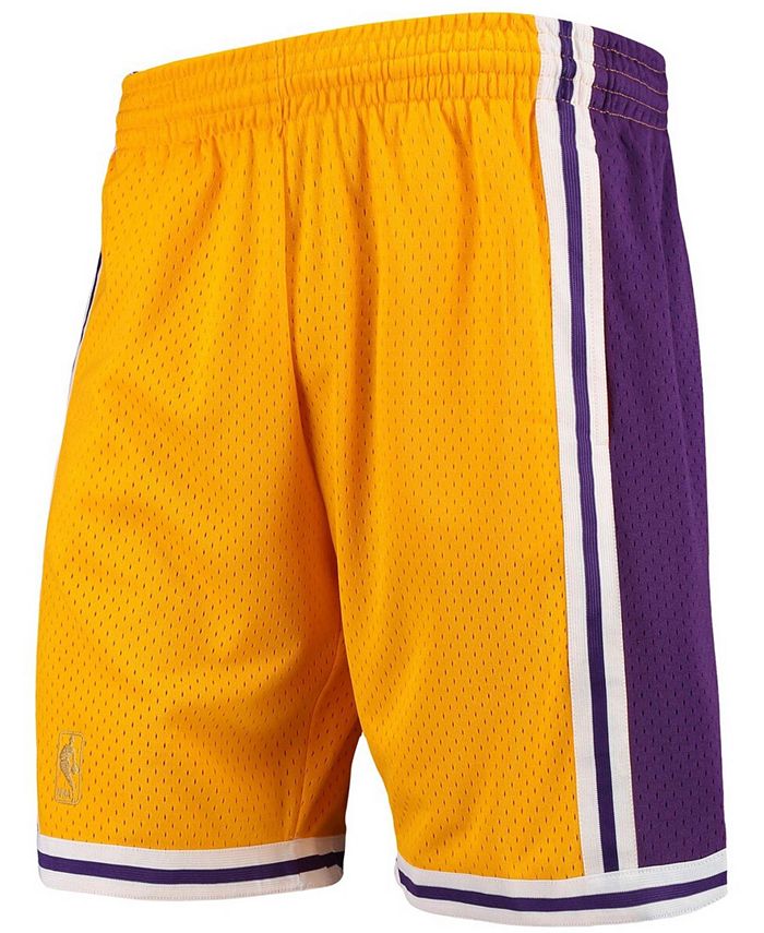 Mitchell & Ness Men's Gold-Tone Los Angeles Lakers Hardwood Classics Team Swingman Shorts