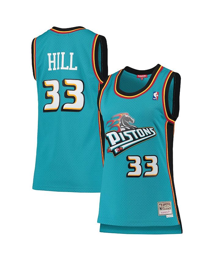 Mitchell & Ness Women's Grant Hill Teal Detroit Pistons 1998-99 Hardwood Classics Swingman Jersey