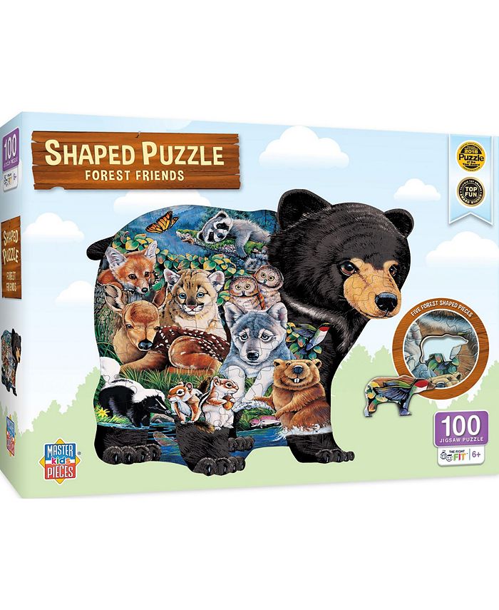 MasterPieces Puzzles Forest Friends Shaped 100 Piece Kids Jigsaw Puzzle